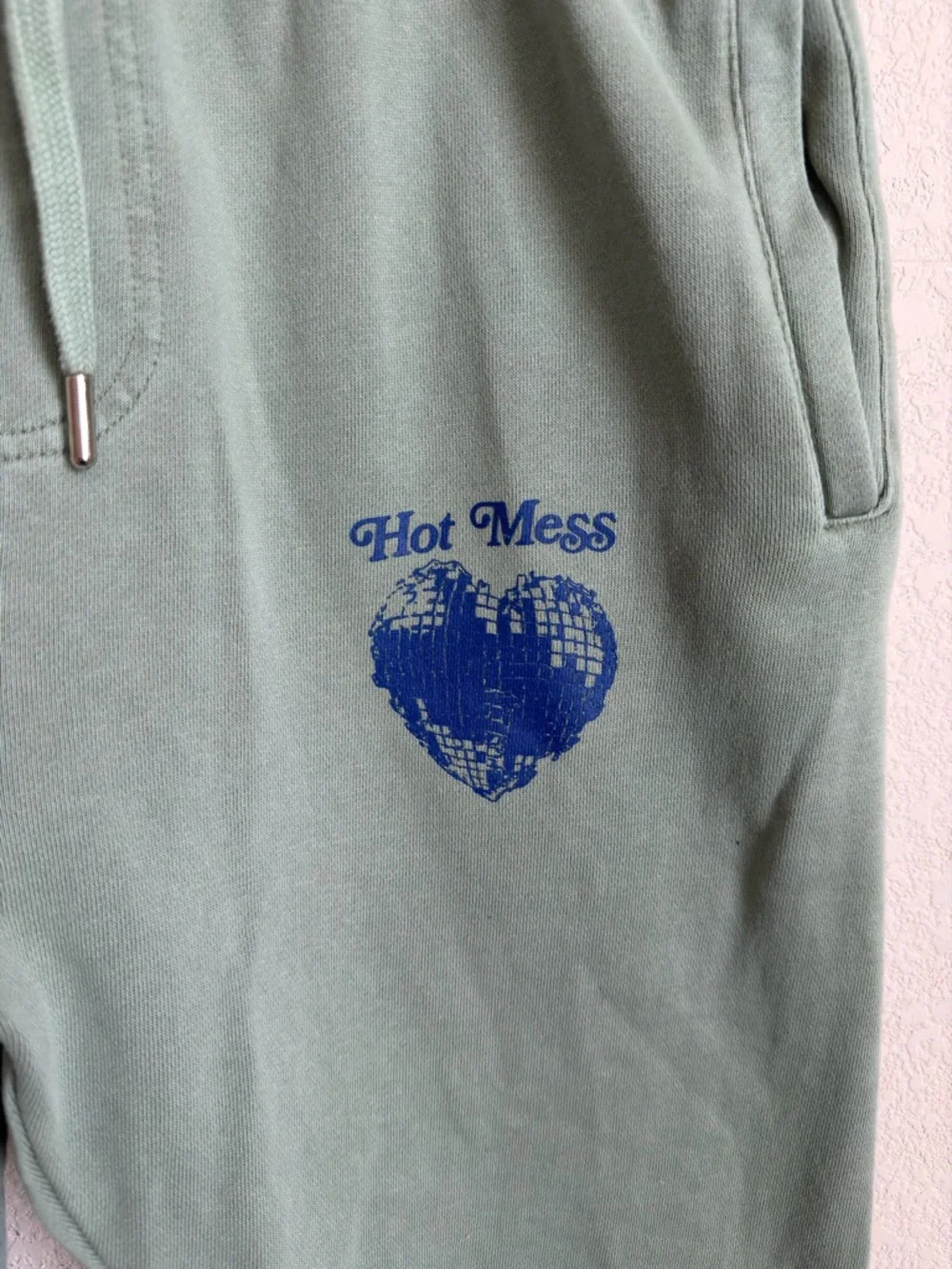 Alix Earle Hot Mess Podcast Disco Heart Hoodie & Sweatpants Set M/S Sage Green - Picture 11 of 13